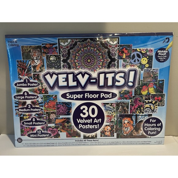 Vintage Velv-it's Coloring Posters Super Floor Pad NEW‎